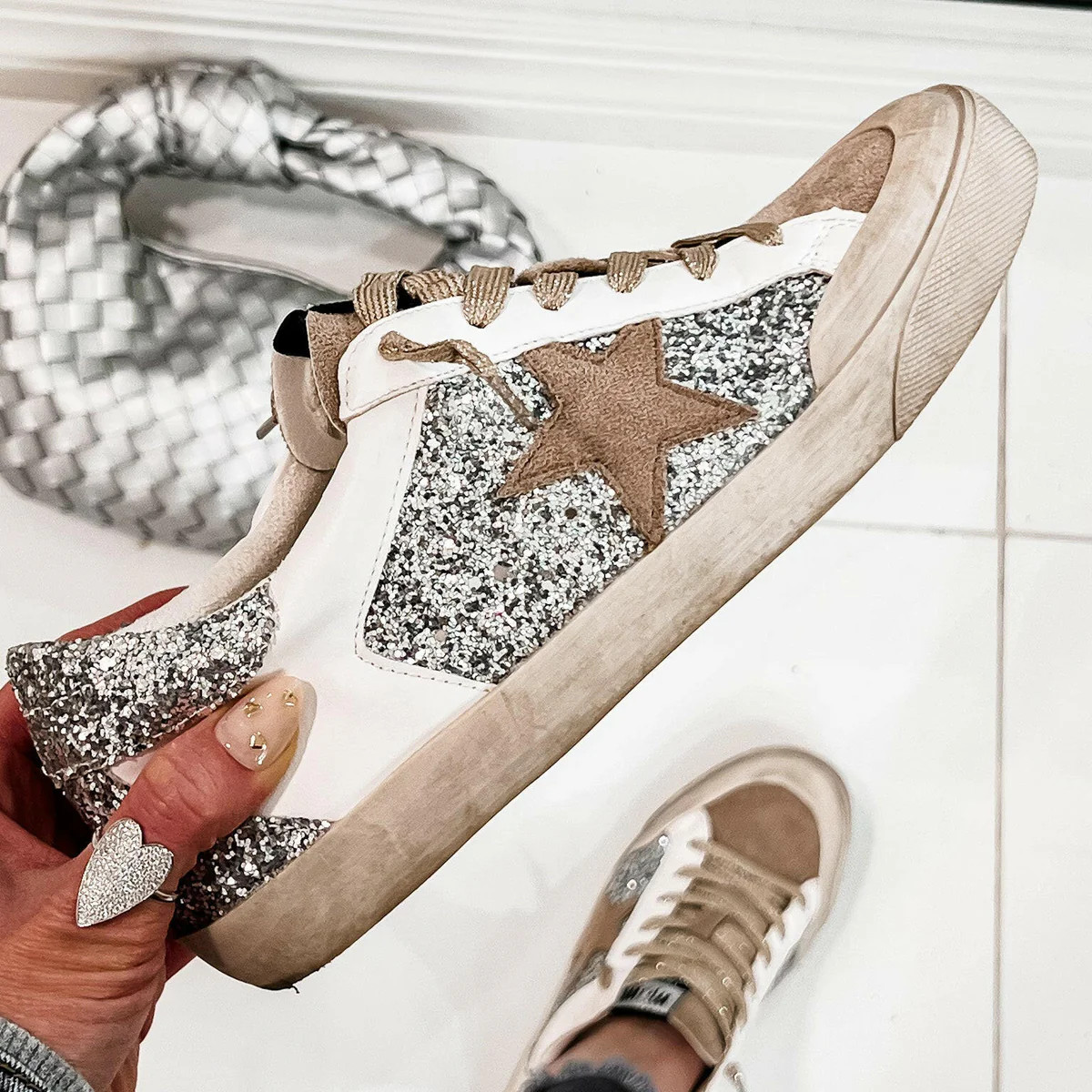 Star Sneaker Restock: Your Favorite Neutral Glitter Style | Krush Kandy