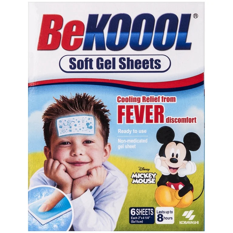 BeKoool Kids Cooling Gel Sheets Non Medicated, Fever Relief, 6 Count | Walmart (US)