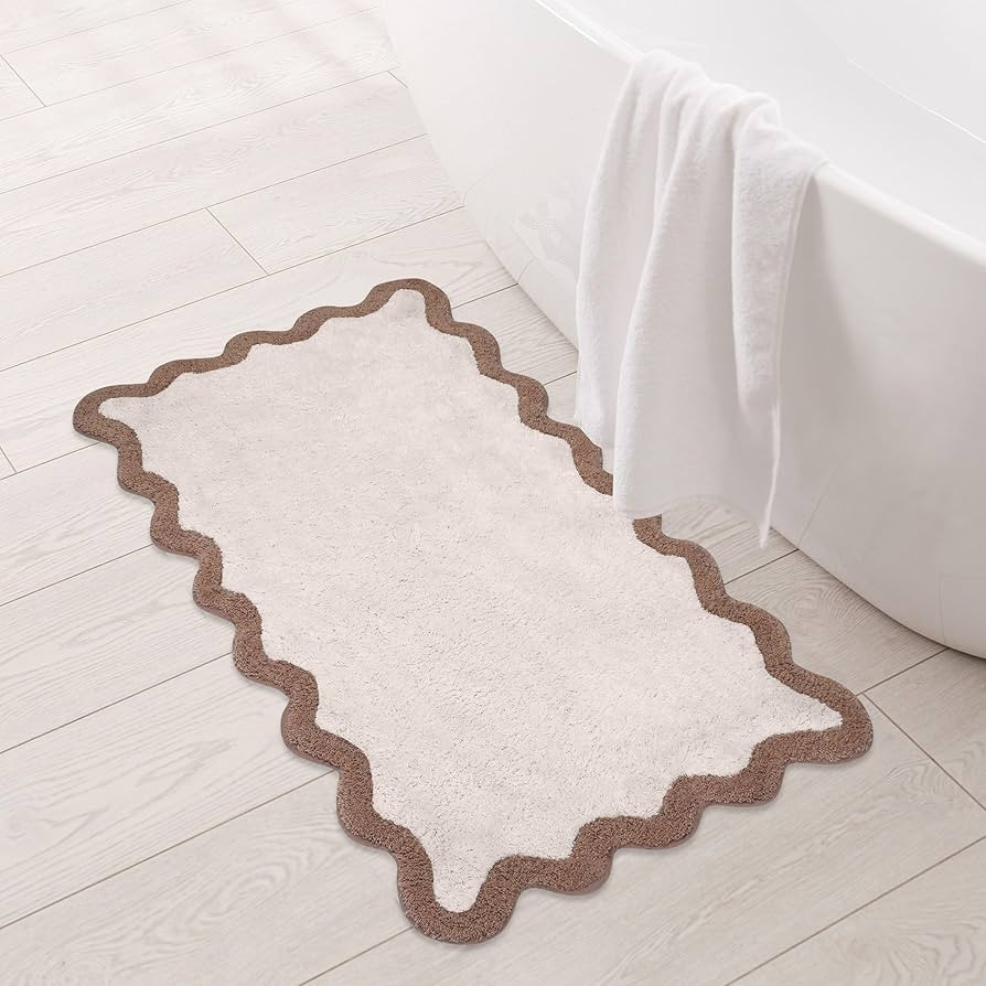 Folkulture Bathroom Rugs or Cute Bath Mat for Boho Bathroom Décor, Shower Rug, Brown Bathroom Ru... | Amazon (US)