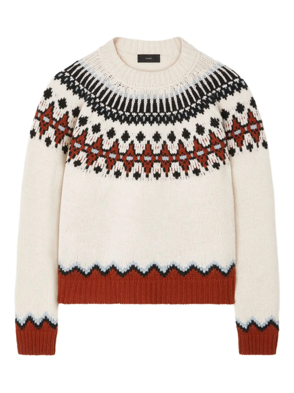 Alanui Fair Isle Patterned Wool Sweater | White | FARFETCH | Farfetch Global