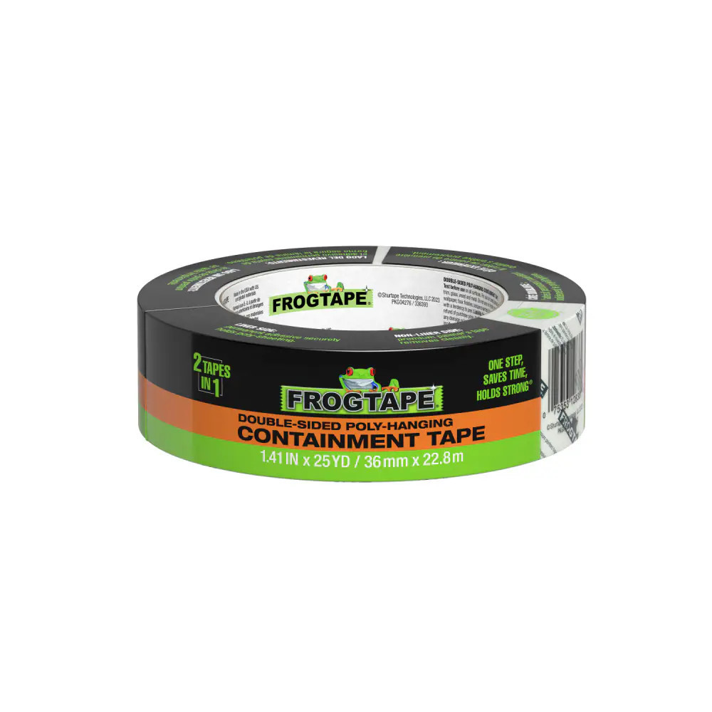FrogTape Double Sided Poly Hanging Containment Tape 1.41-in x 25 Yard(s) Double-Sided Tape in White | 243049 | Lowe's