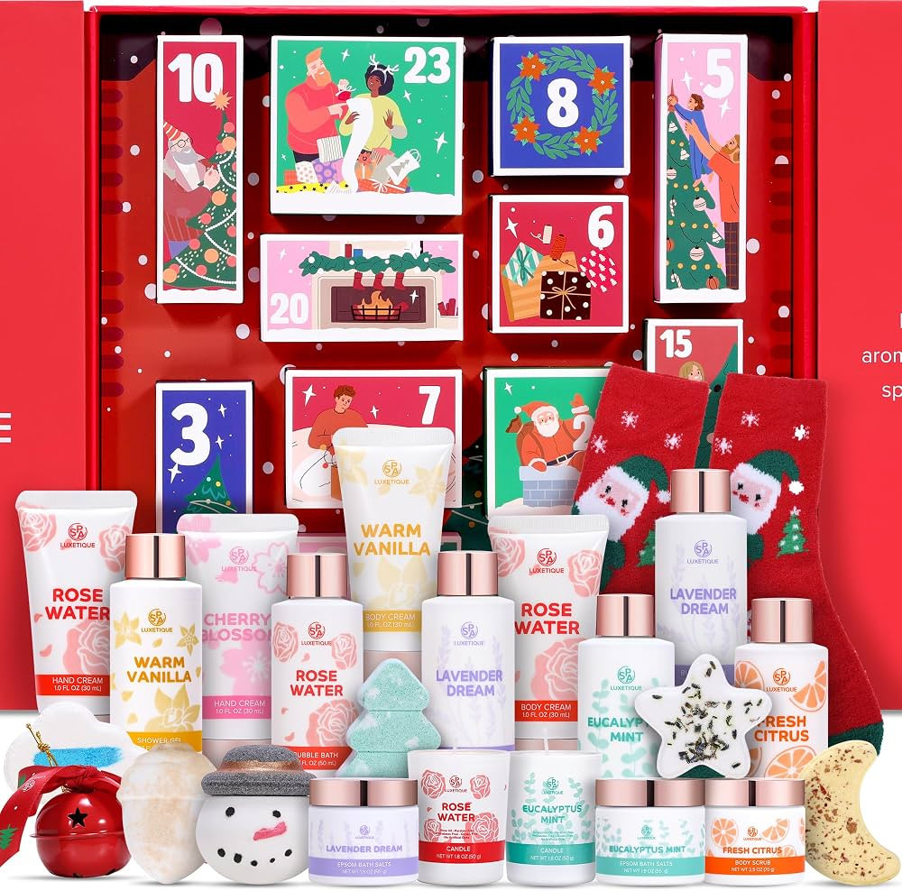 2023 Limited Edition Advent Calendar | Christmas Gifts Bath Sets for Women Gift | 24pcs Spa Gift ... | Amazon (US)