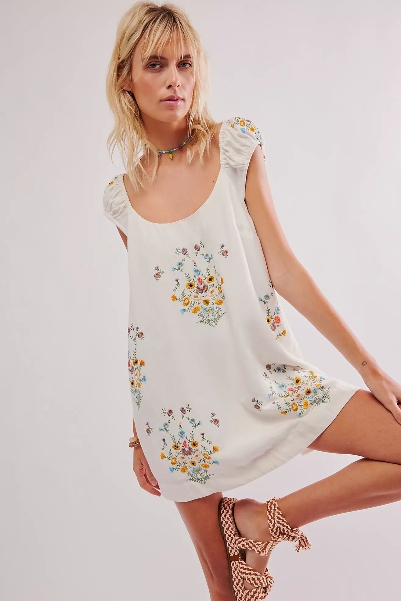 Wildflower Embroidered Mini Dress | Free People (Global - UK&FR Excluded)