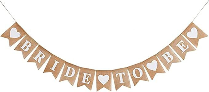 Bride to Be Burlap Banner for Bridal Shower, Bachelorette, Engagement and Wedding Party Decoratio... | Amazon (US)
