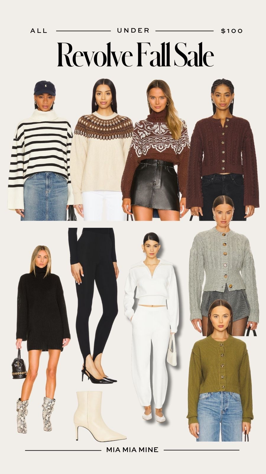 Revolve fall sale picks
Shop cardigans, stripe sweaters, fall tones and sweater dresses under $100



#LTKFindsUnder100 #LTKSeasonal #LTKSaleAlert