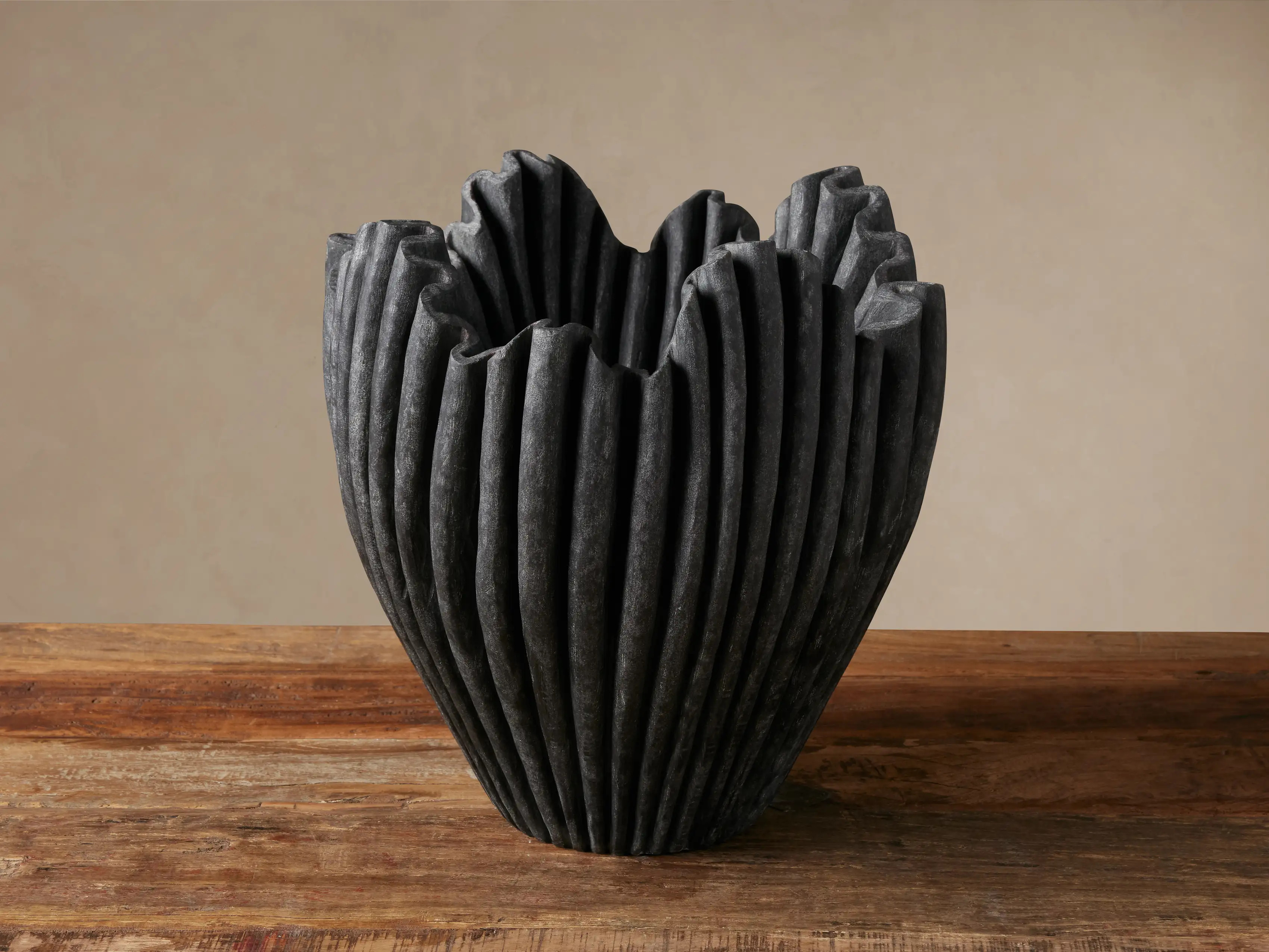 Edel Wide Ruffle Vase | Arhaus