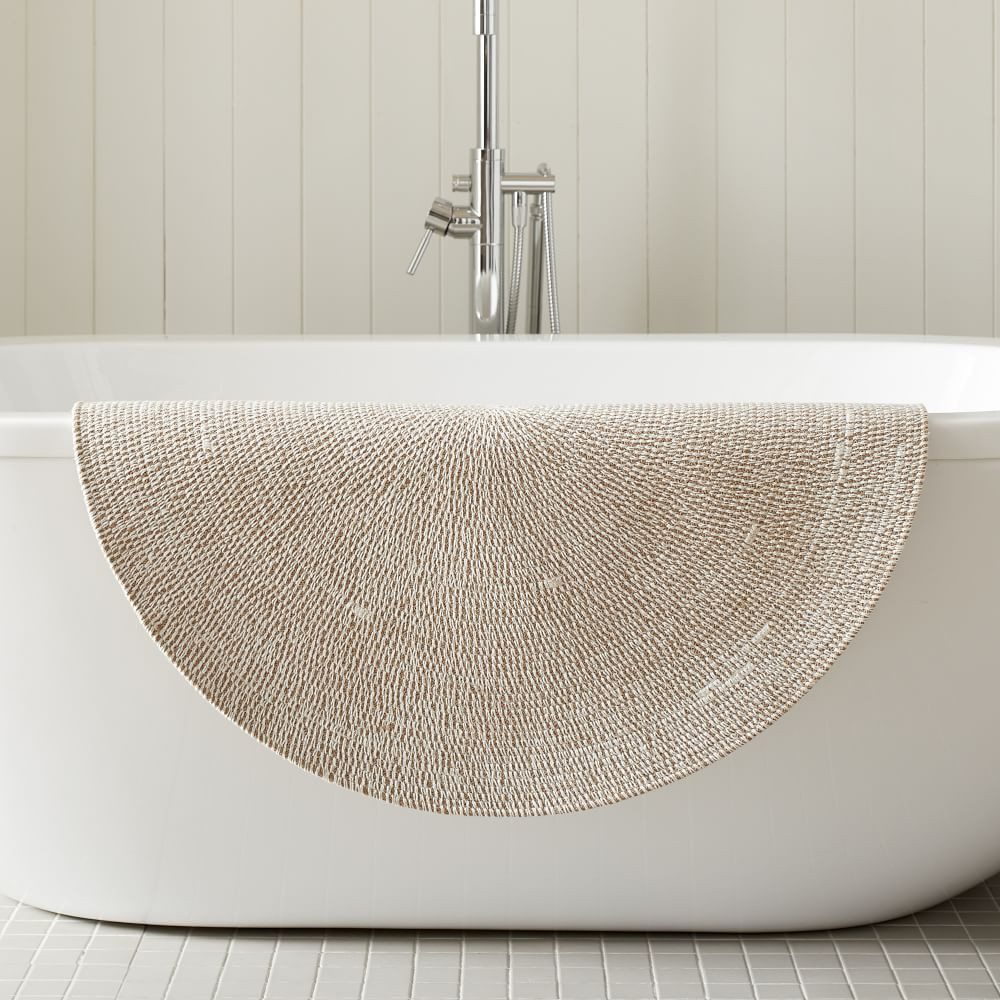 Organic Space Dyed Round Bathmat, White, 36&amp;quot; Round | West Elm (US)