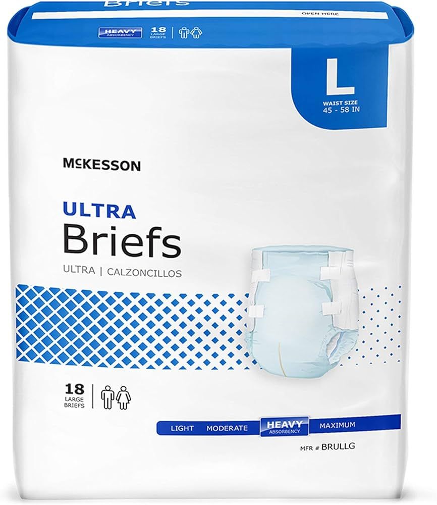 McKesson Ultra Briefs, Incontinence, Heavy Absorbency, Large, 18 Count, 4 Packs, 72 Total | Amazon (US)