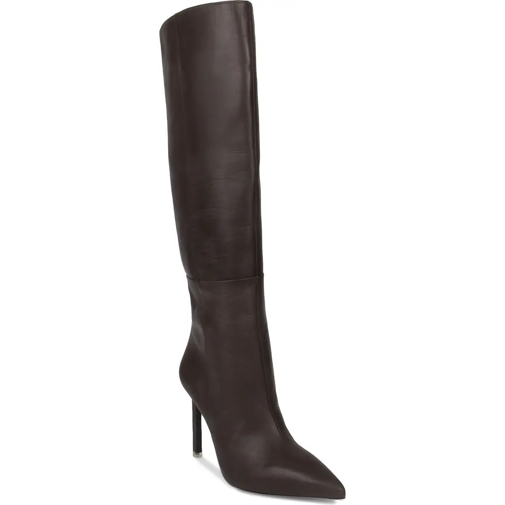 BLACK SUEDE STUDIO Taylor Croc Embossed Pointed Toe Boot in Mulch Nappa at Nordstrom, Size 7Us | Nordstrom