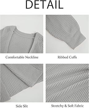 Women's Oversized Long Cardigan Sweaters Long Sleeve Split Open Front Drape Knit Duster Coat | Amazon (US)