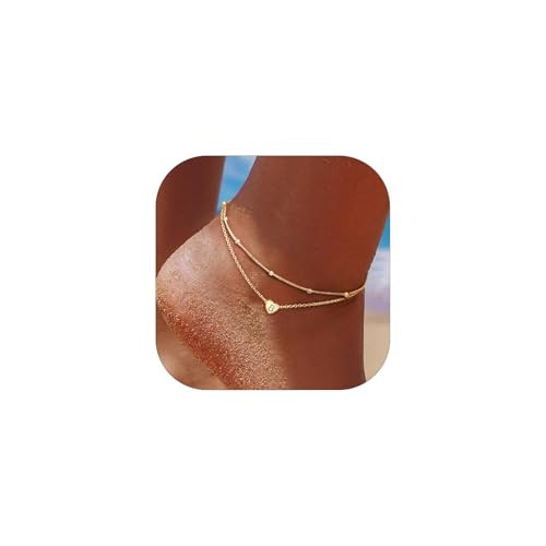 ChicSilver Gold Plated Ankle Bracelets for Women Gold Plated Anklets for Women Anklets for Womens Hypoallergenic Heart Anklet With Initials | Amazon (US)