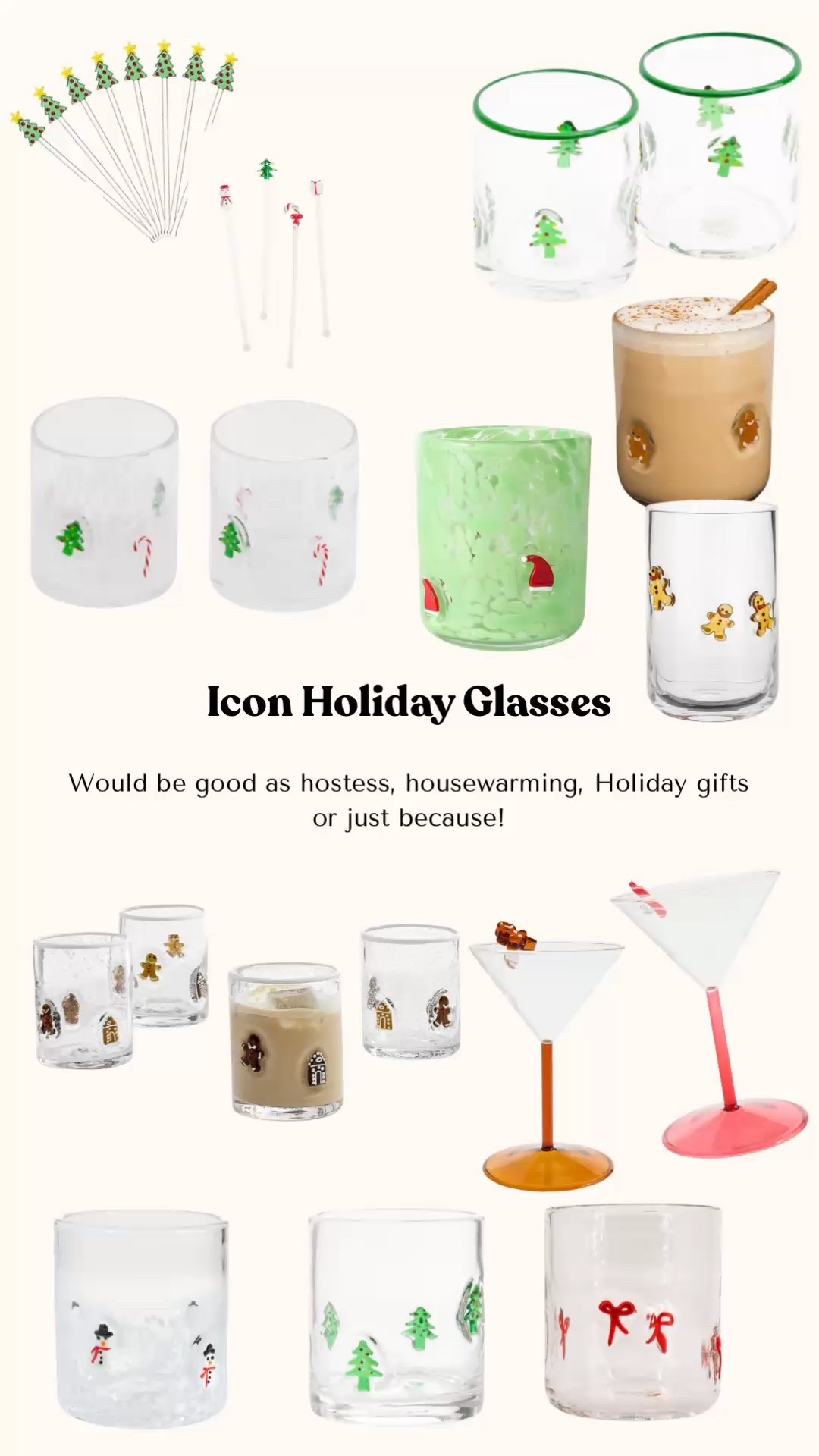 Holiday icon glasses! The perfect hostess, housewarming, or gift just because! Glasses for holiday cocktails, coffee or just switching these for your everyday water glasses during the season!

#LTKSeasonal #LTKGiftGuide #LTKHoliday