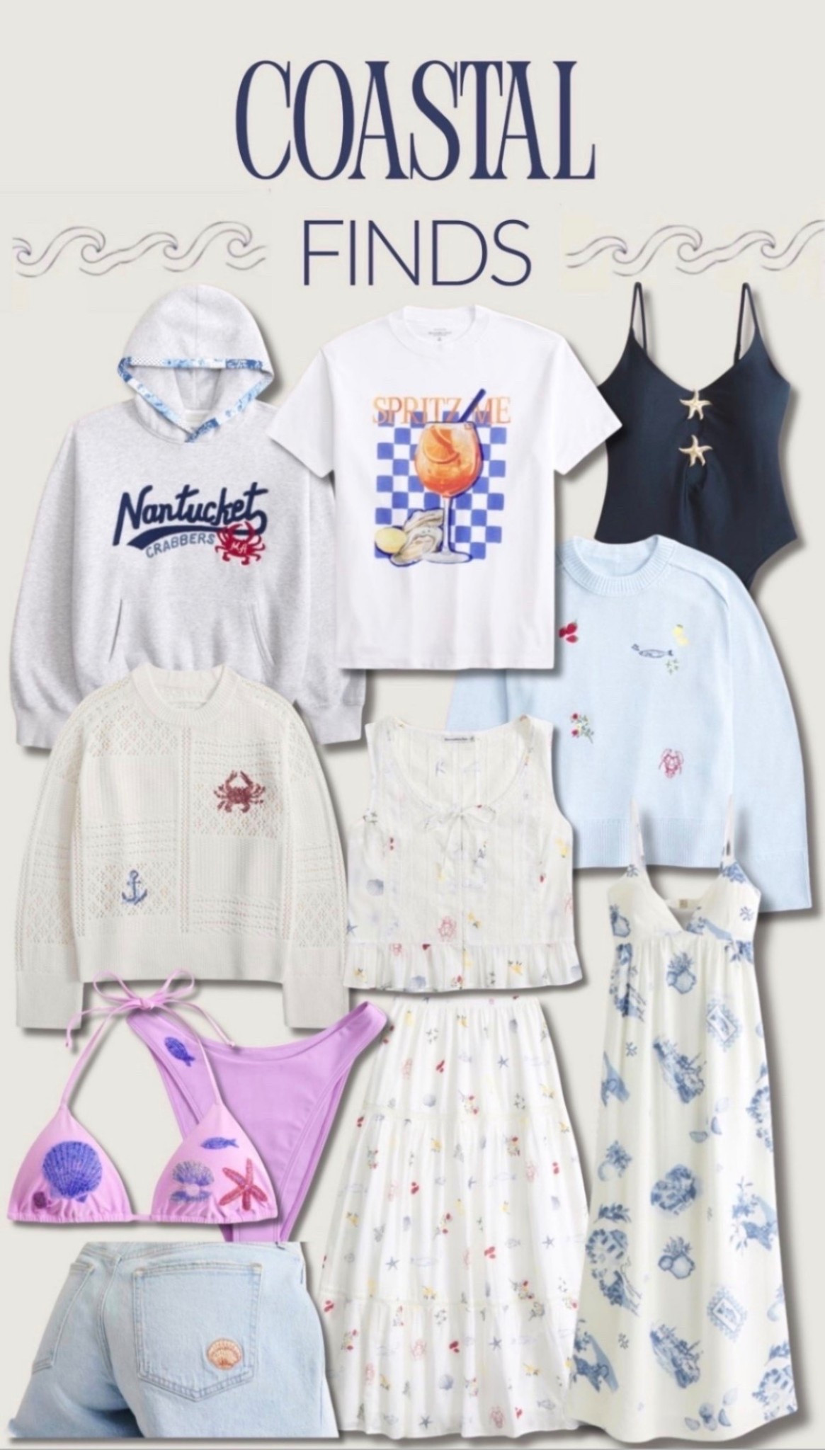 Coastal new arrivals from Abercrombie!!💙👏🏻🐚

Coastal, coastal finds, coastal fashion, Abercrombie, new arrivals, sweater, sweatshirt, swimsuit, dress, seashells, crabs, coastal chic, beachy style, resort wear, beach town style 

#LTKSeasonal #LTKgrwm #LTKootd