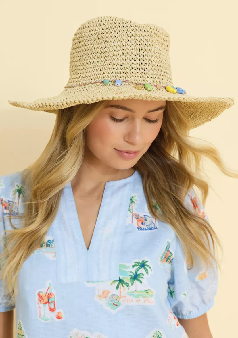 Sewing Down South x Crown & Ivy™ Straw Hat with Charms | Belk