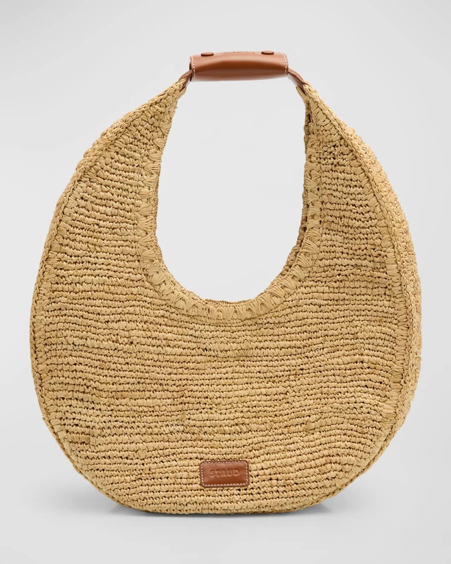 Large Moon Raffia Tote Bag | Neiman Marcus