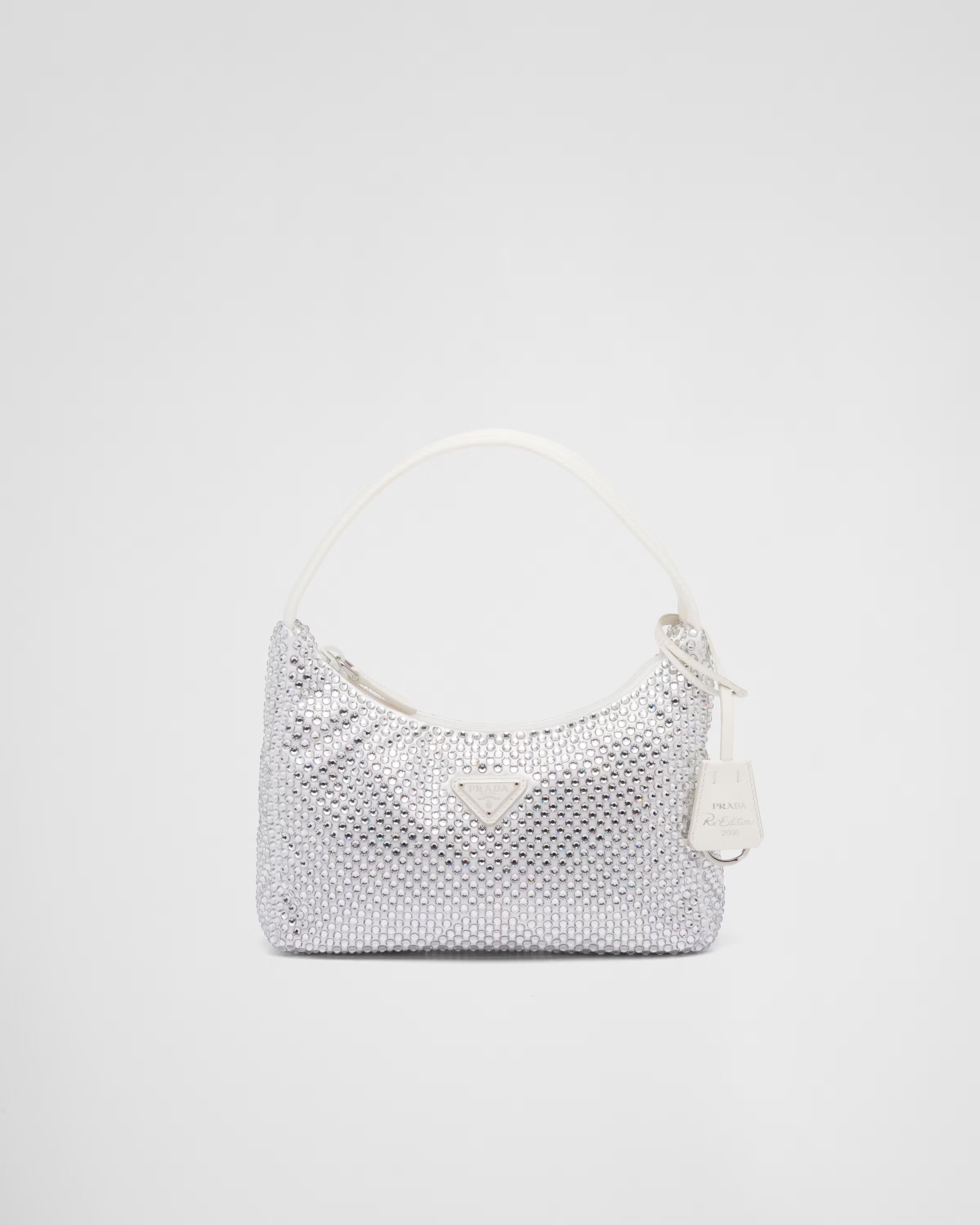 Satin mini-bag with crystals | Prada Spa US