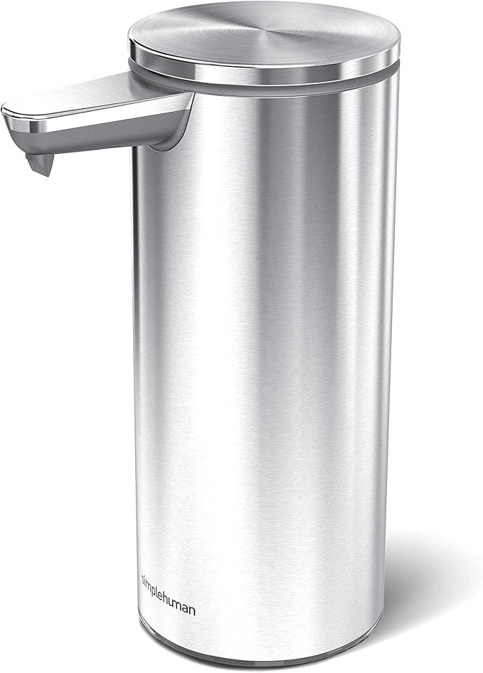 simplehuman 9 oz. Touch-Free Rechargeable Sensor Liquid Soap Pump Dispenser, Brushed Stainless St... | Amazon (US)