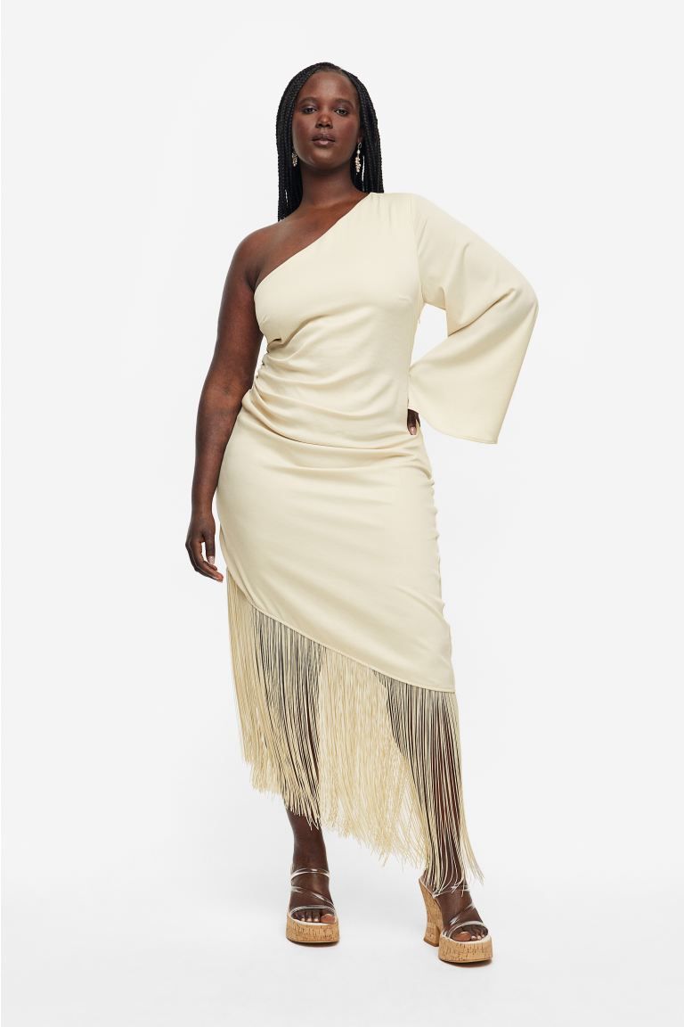 One-shoulder Dress with Fringe Trim | H&M (US + CA)