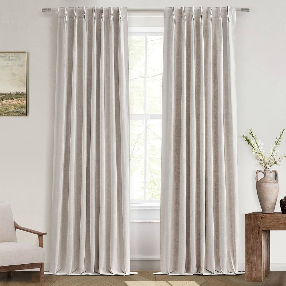Elegant Pleated Curtains 102 Inches Long Heavy Duty Thermal Insulated Custom Extra length Burg fo... | Amazon (US)