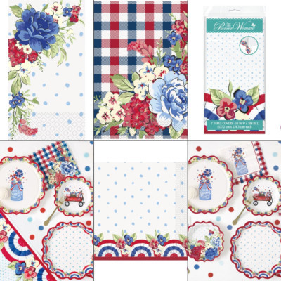 Pioneer Woman Patriotic July 4th Party Supplies Tablecover Paper Napkins Plates  | eBay | eBay US