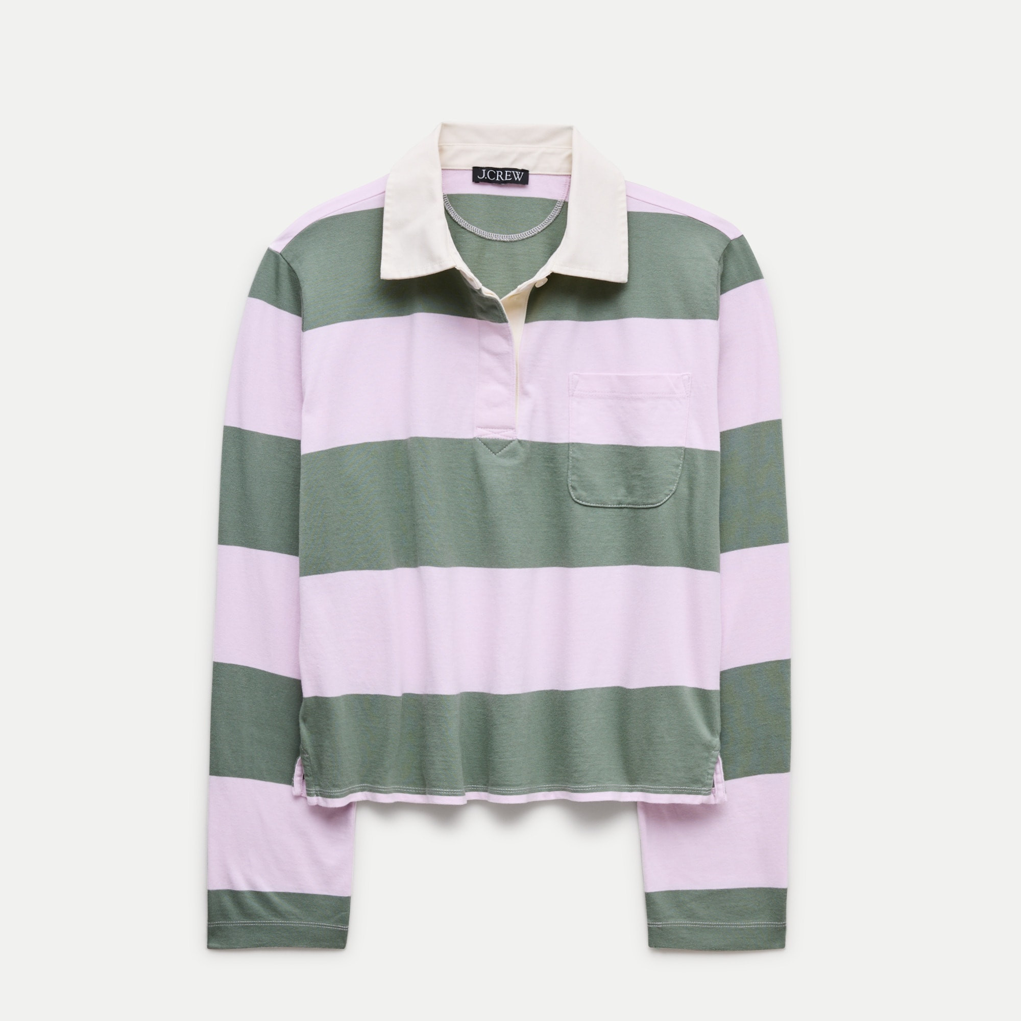 Boyfriend jersey cropped rugby shirt in stripe | J. Crew US