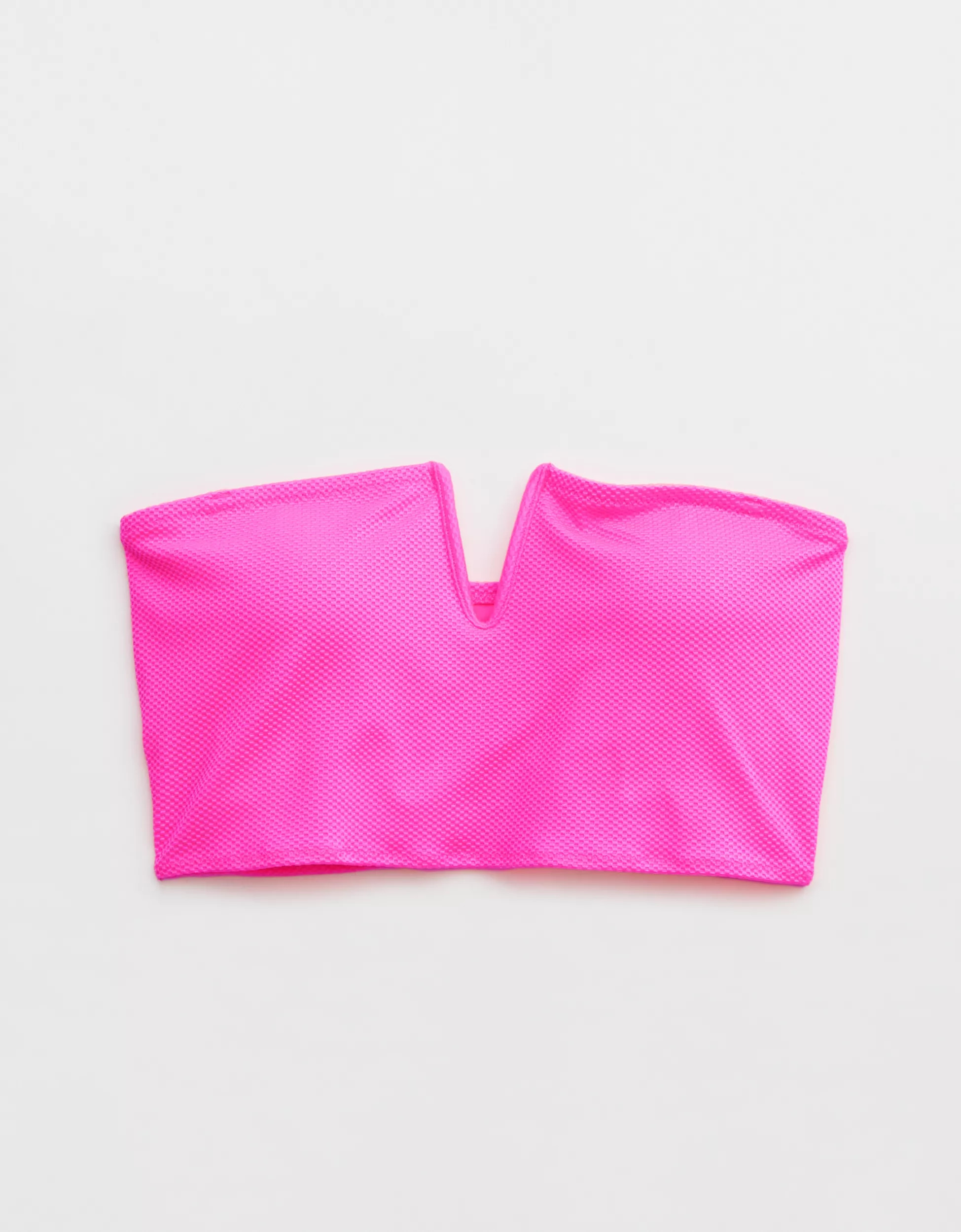 Aerie Shine Pique V Wire Bandeau Bikini Top | Aerie