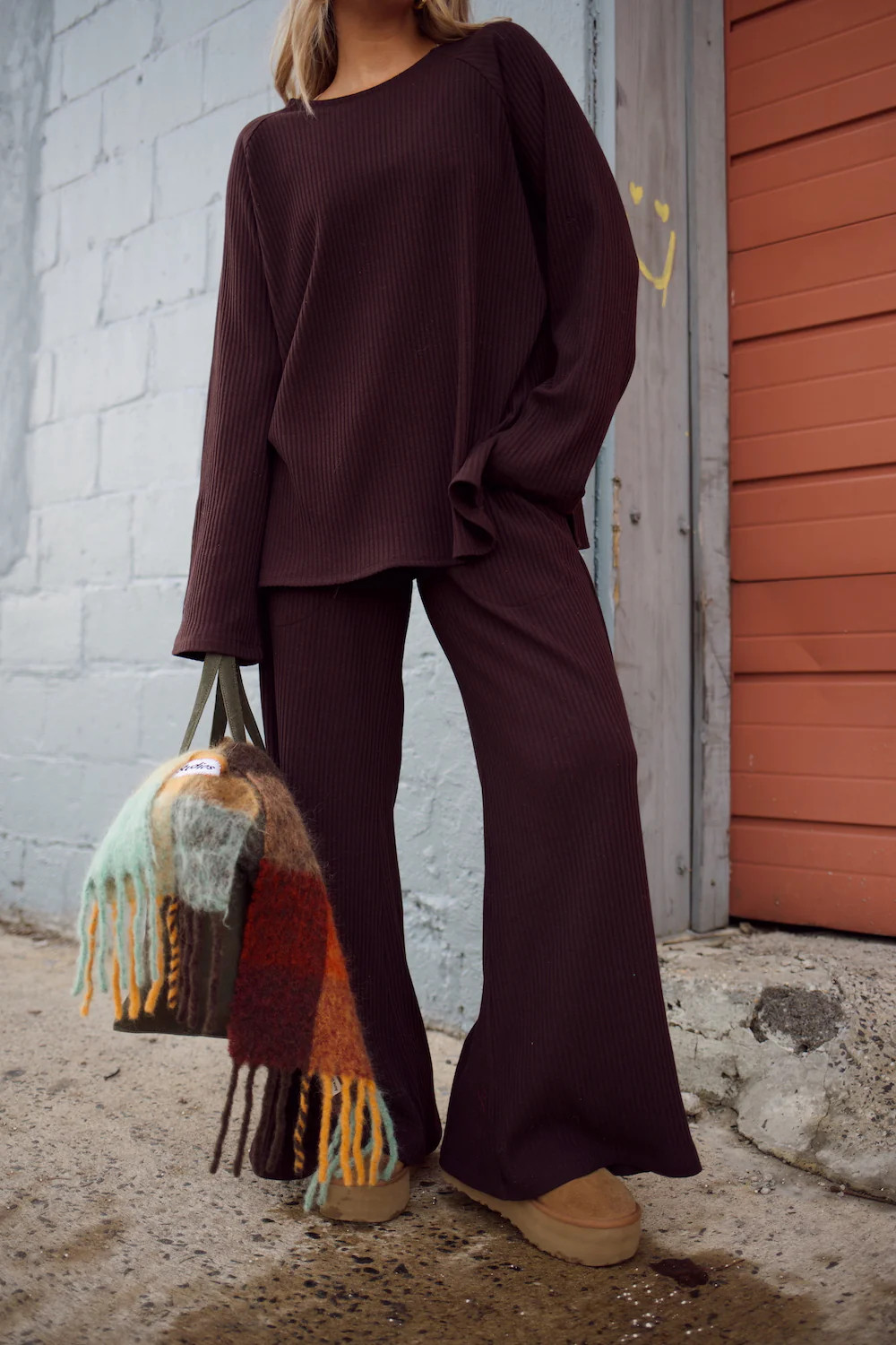 Emma Ribbed Sweater Pant - Chocolate | How Do You Wear That