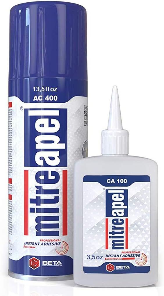 MITREAPEL Super CA Glue (3.5 oz.) with Spray Adhesive Activator (13.5 fl oz.) - Ca Glue with Acti... | Amazon (US)