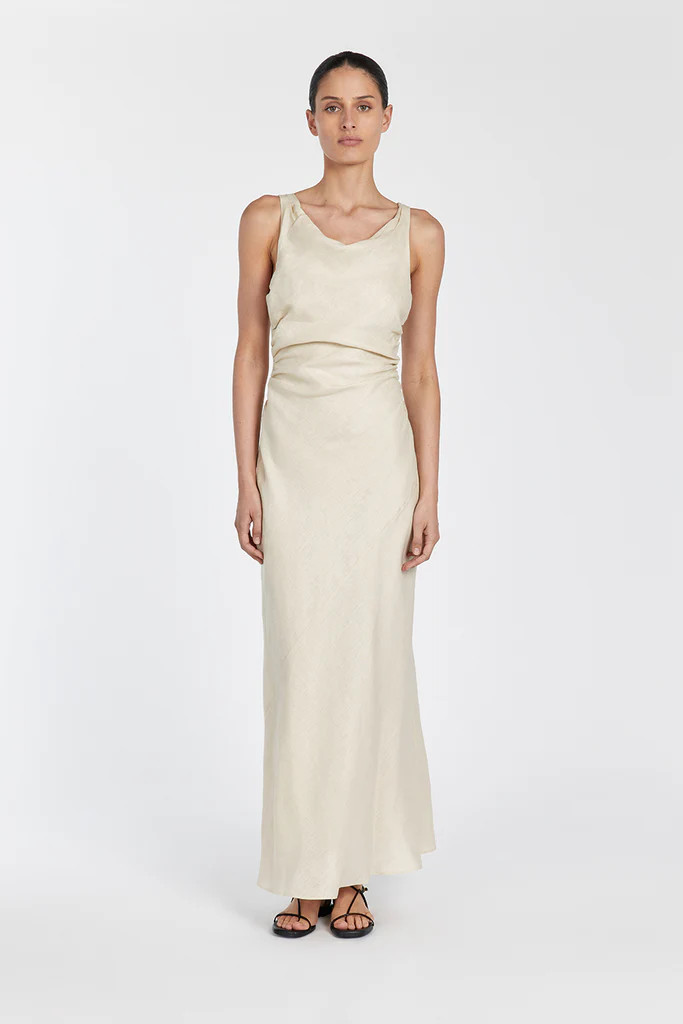 CARLA PUTTY LINEN COWL MAXI DRESS | DISSH
