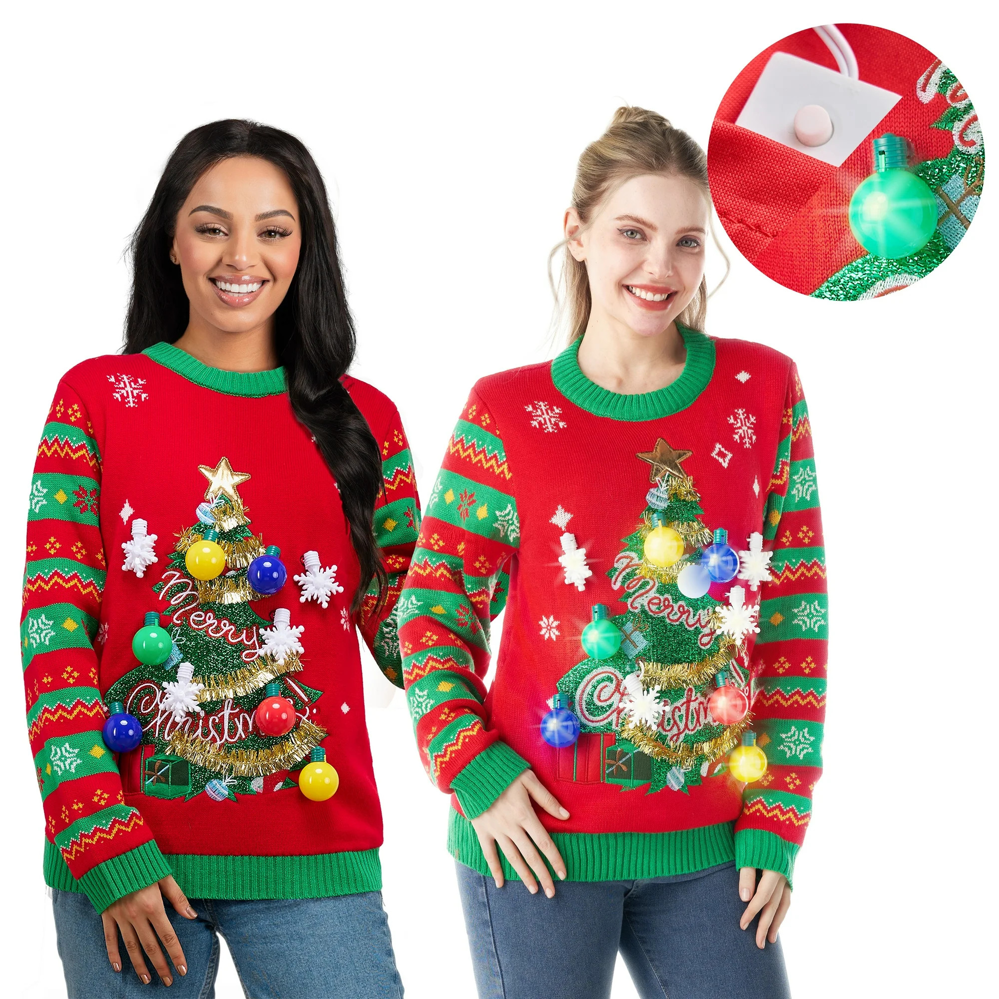 Joyfy Ugly Christmas Sweater Women, Led Light Up Ugly Sweater, Men Couples Women's Christmas Swea... | Walmart (US)