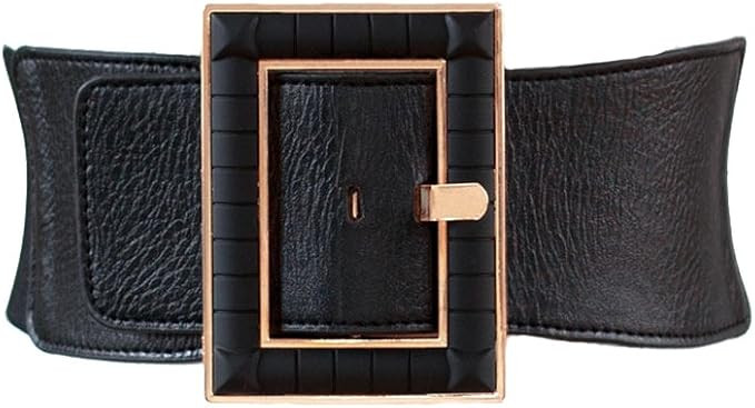 Feluz Women Wide Belt Stretch Elastic Band Wrap Cinch Retro High Waist Metal Buckle Plus Size Dre... | Amazon (US)