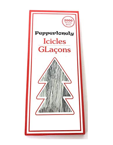 PEPPERLONELY 2000 Strands Icicles Tinsel Tree Christmas Decorations, Silver | Amazon (US)