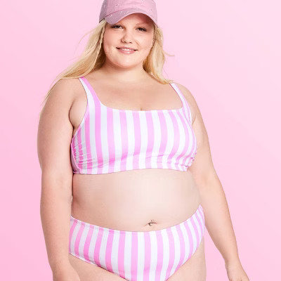 Women's Striped Bralette Bikini Top - Stoney Clover Lane x Target Pink | Target