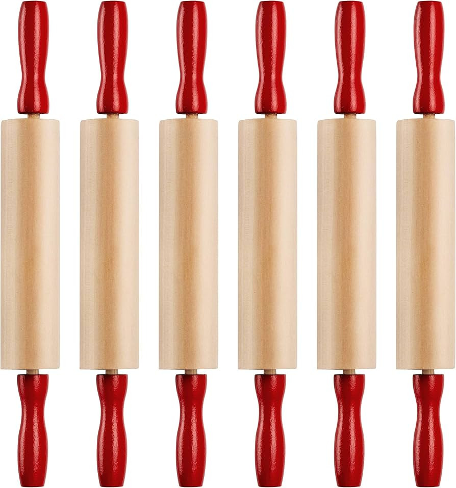 Mini Rolling Pin 7.5 Inch (6 Pack) Kids Rolling Pin Set for Play Dough Accessories Small Pin for ... | Amazon (US)