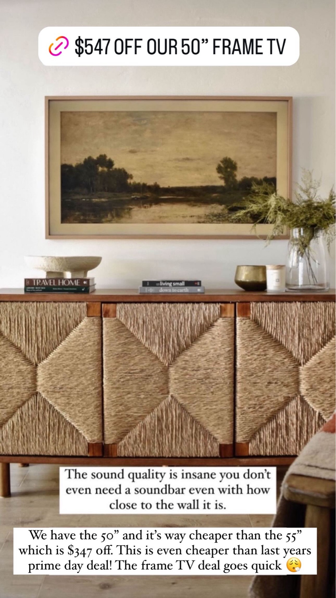 $547 OFF OUR 50" FRAME TV for #PrimeDay The sound quality is insane you don't even need a soundbar even with how close to the wall it is.
We have the 50" and it's way cheaper than the 55" which is $347 off. This is even cheaper than last years prime day deal! The frame TV deal goes quick!

#LTKSaleAlert #LTKHome