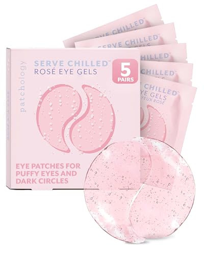 Patchology Serve Chilled Rosé Hydrating Under Eye Patches – Hyaluronic Acid & Antioxidant-Infused Eye Masks to Reduce Dark Circles, Puffiness & Fine Lines - Ideal Skincare Essentials (5 Pairs) | Amazon (US)