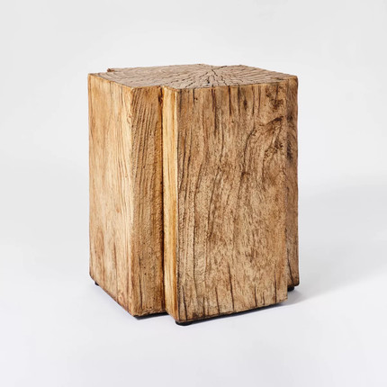 Indoor/Outdoor Faux Concrete Stump Accent Table Brown - Threshold™ designed with Studio McGee