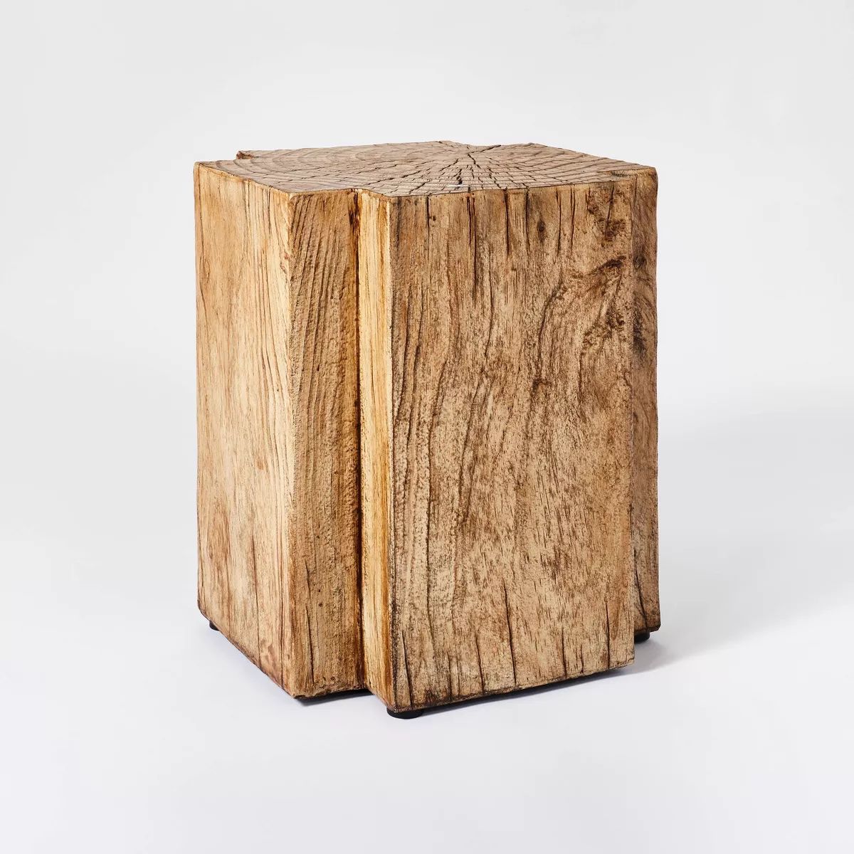Indoor/Outdoor Faux Concrete Stump Accent Table Brown - Threshold™ designed with Studio McGee | Target