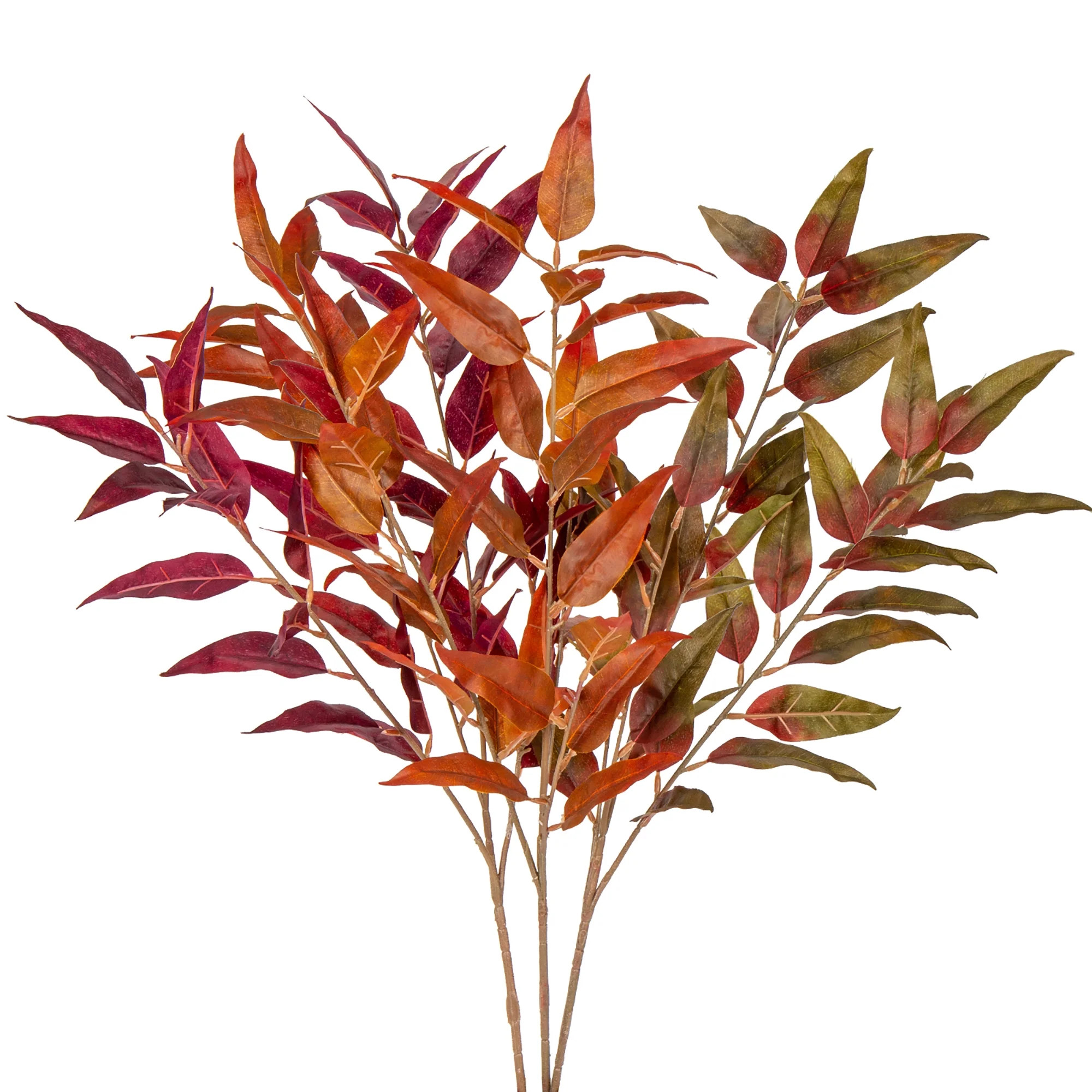32"Artificial Eucalyptus Fall Leaves Branches Autumn Floral Arrangements Festival Decor Deep Fall... | Walmart (US)