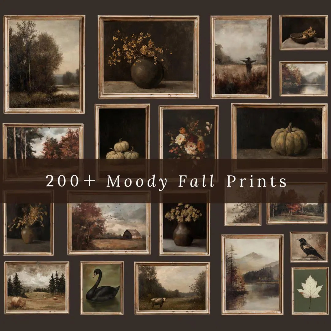 200+ Vintage Fall Gallery Wall Prints - Rustic Moody Autumn Farmhouse Decor, Antique Fall Printab... | Etsy (US)
