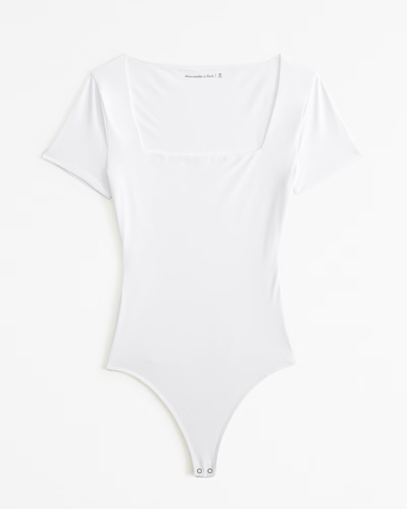 Soft Matte Seamless Short-Sleeve Squareneck Bodysuit | Abercrombie & Fitch (US)