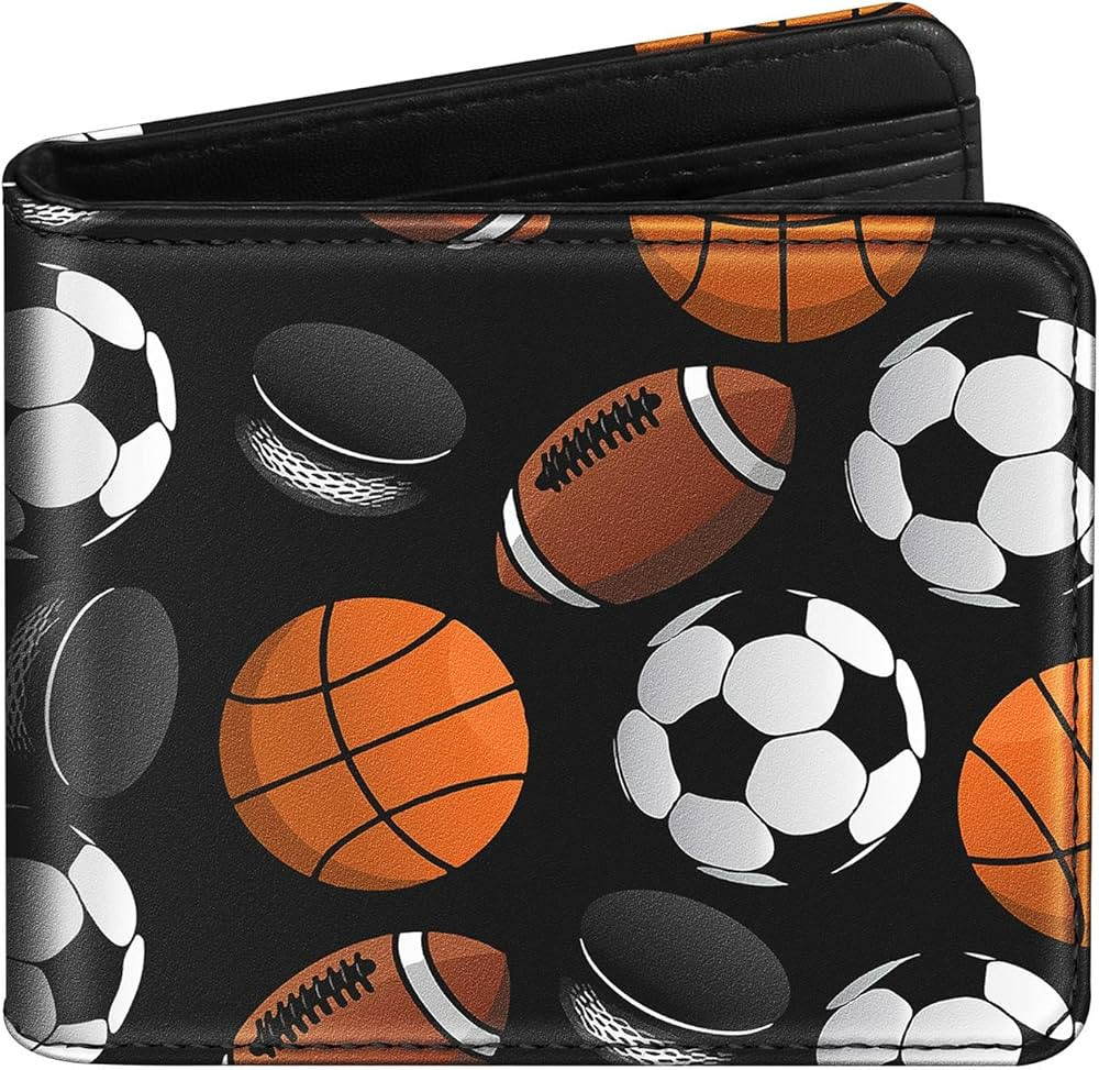 Bistup Boys Wallet Cute Leather Bifold Wallet for Teen Boys Cool Cartoon Sport Basket Ball Credit... | Amazon (US)