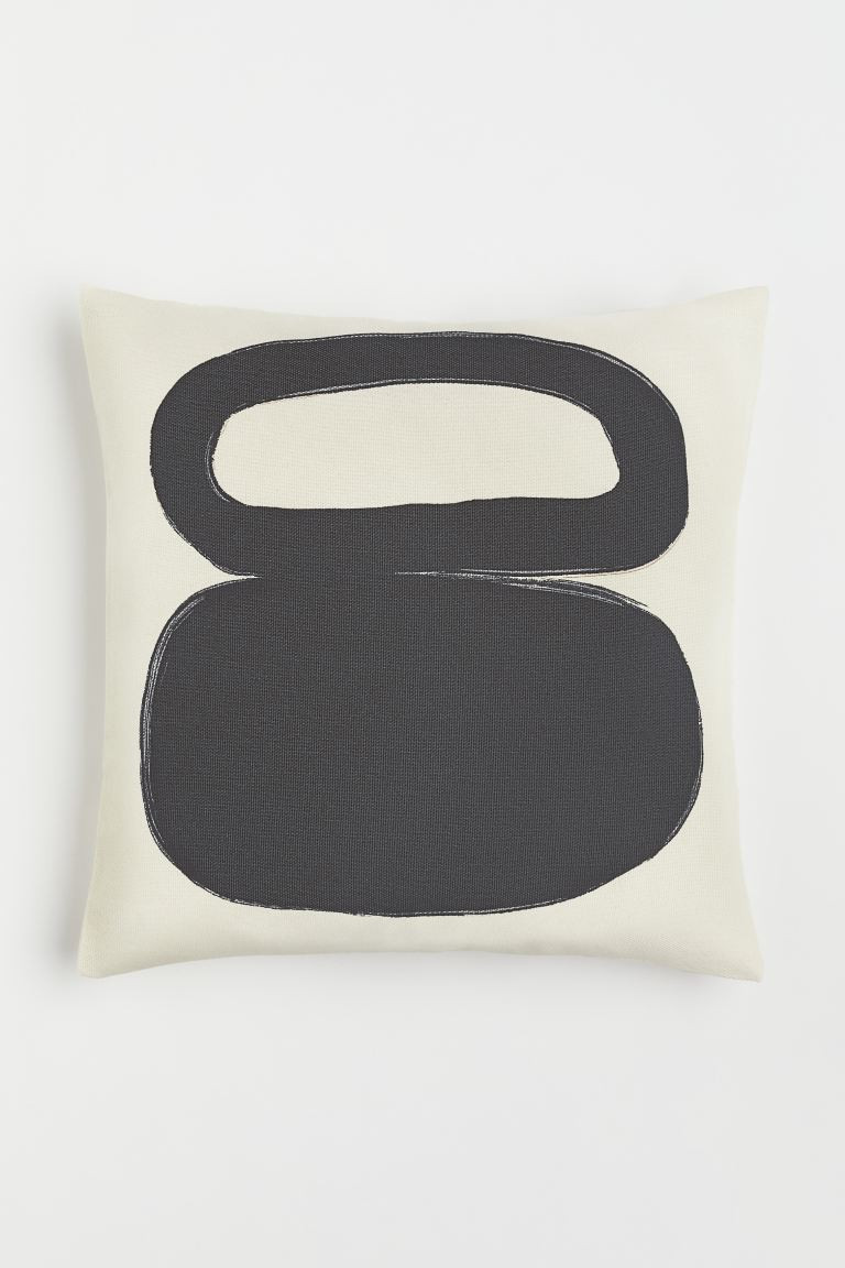 Cushion cover in cotton canvas with a printed motif at front. Concealed zipper at one side. | H&M (US + CA)