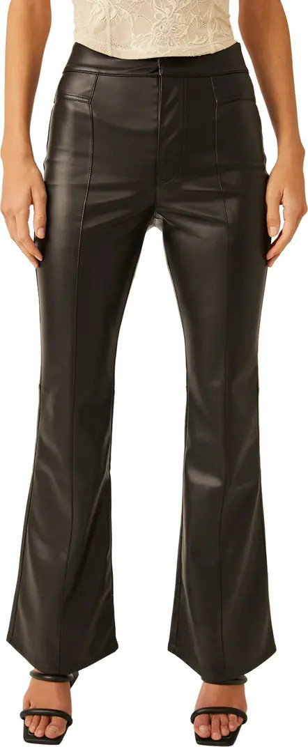 Uptown High Waist Faux Leather Flare Pants | Nordstrom