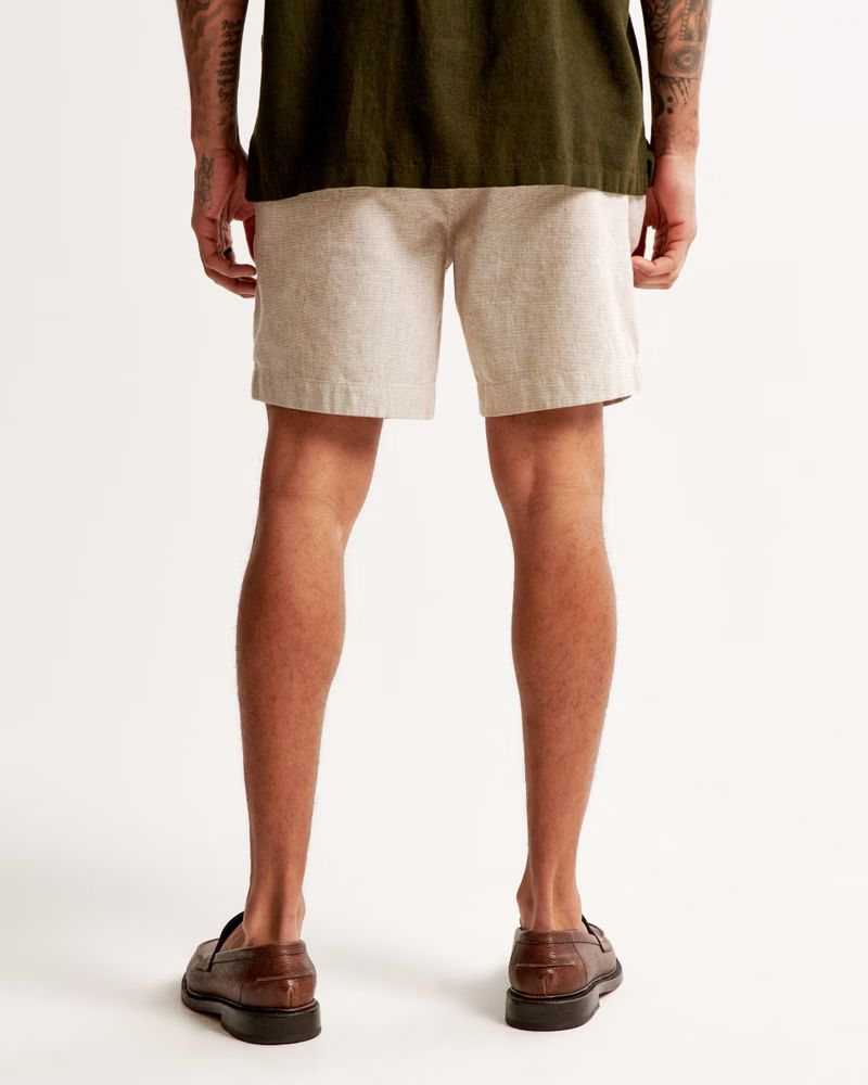 Men's Linen-Blend Plainfront Short | Men's Bottoms | Abercrombie.com | Abercrombie & Fitch (US)