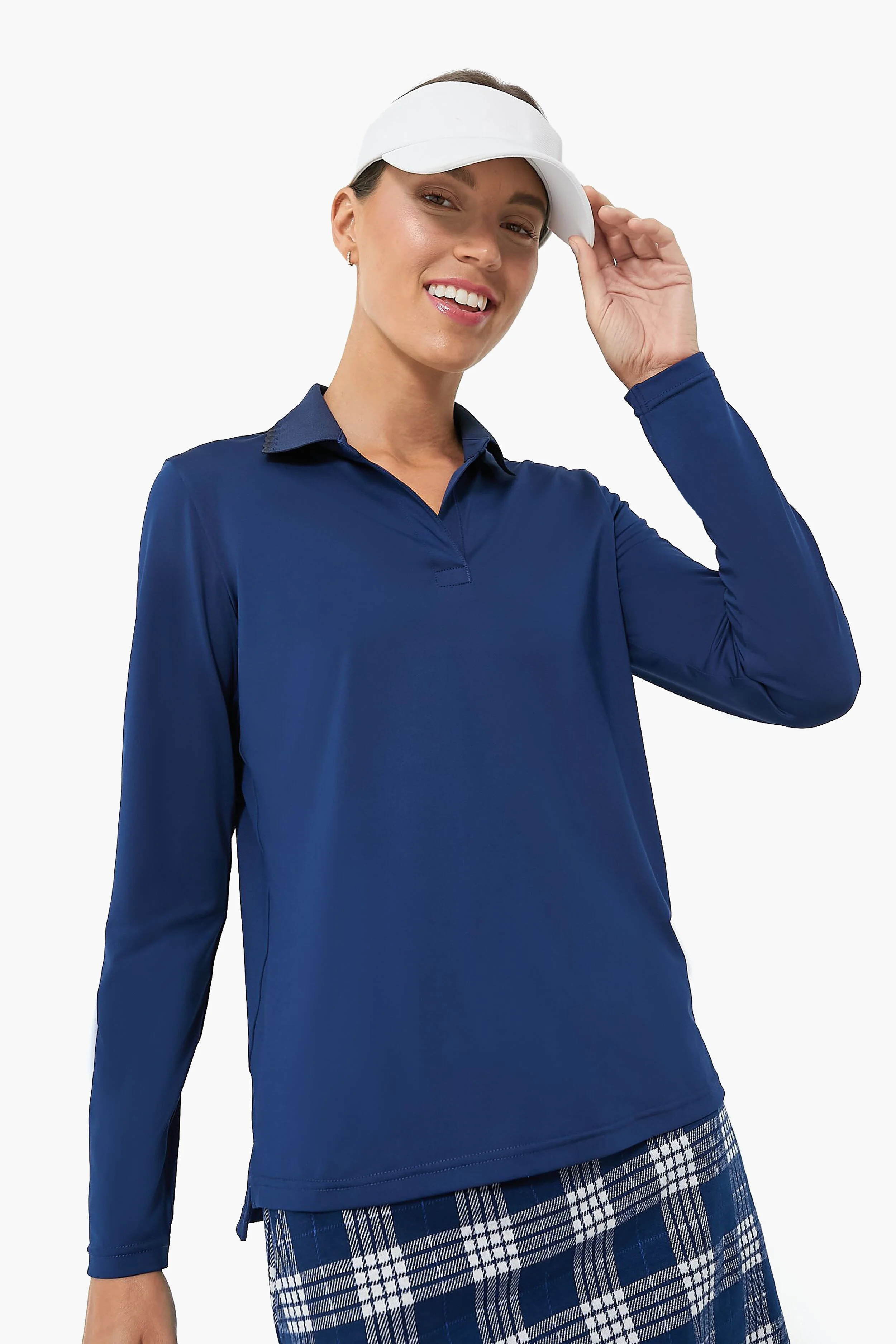 Navy Long Sleeve Caroline Polo | Tuckernuck (US)