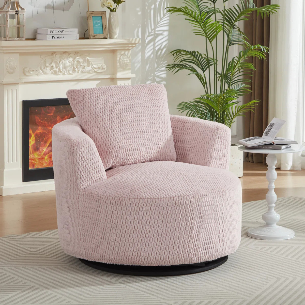 Upholstered Swivel Barrel Chair | Wayfair North America