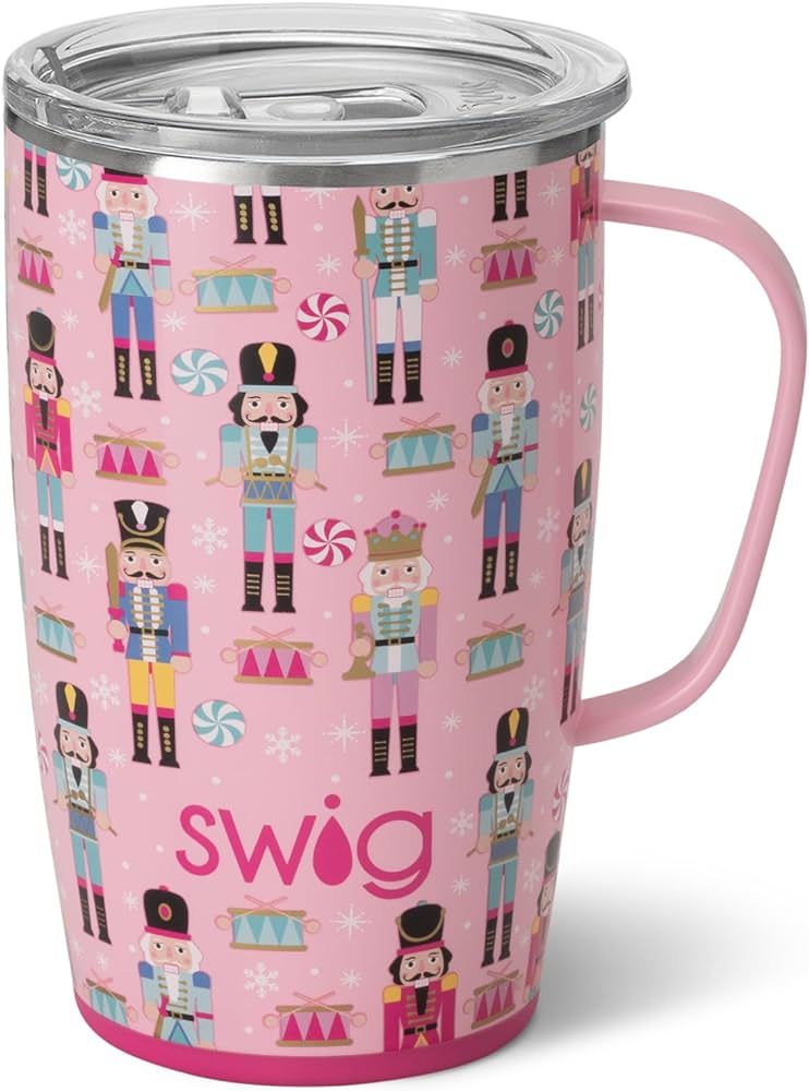Swig 18oz Travel Mug, Insulated Tumbler with Handle and Lid, Cup Holder Friendly, Dishwasher Safe... | Amazon (US)