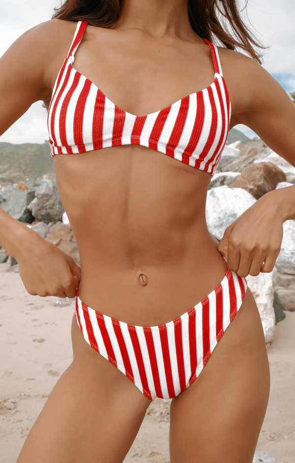 Maritime Top ~ Red Stripe Contour Scrunch | Show Me Your Mumu