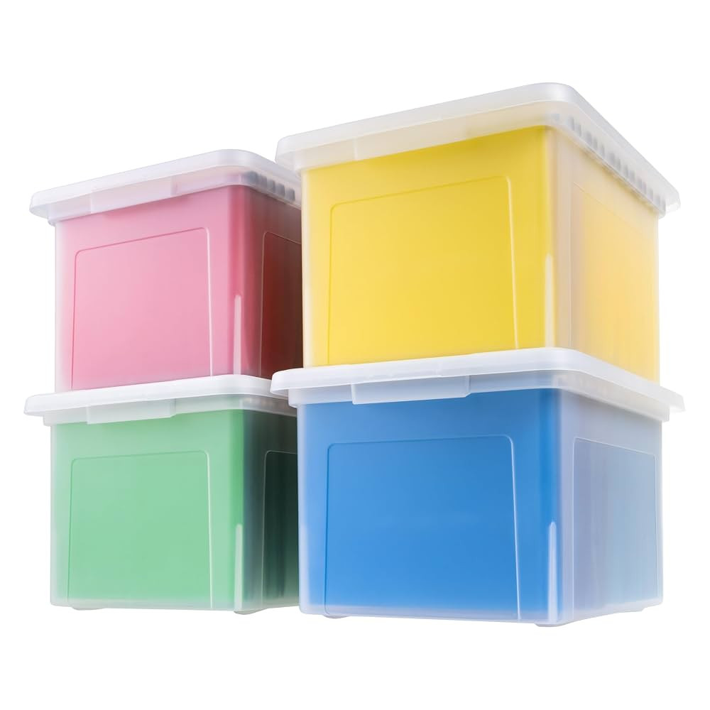 IRIS USA File Box, Plastic File Organizer with Lids for Letter/Legal File, Portable Document Box ... | Amazon (US)